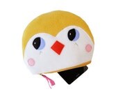 6inch bird zipper pouch - in yellow fleece - phone case
