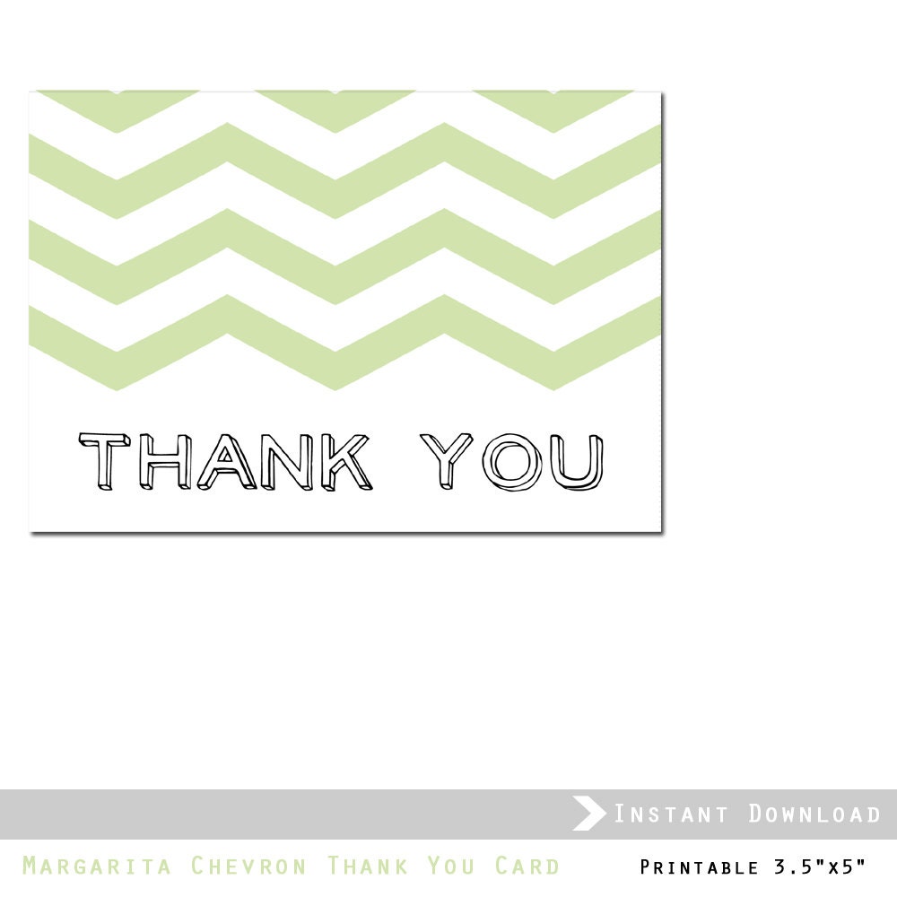 DIY Chevron Thank You Card Printable - Margarita- In the Details -