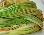 Pleated Silk Scarf, Hand Dyed Green and Gold