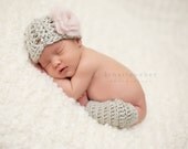Gray Baby Hat and Legwarmer Set - Newborn Photo Prop - Baby Shower Gift - Baby Hat and Leggings - Hat and Legwarmer Photography Prop