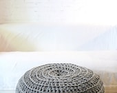 Giant Floor Cushion Crochet - Medium Grey