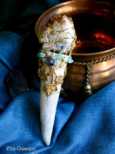 Strength and Positivity- Antler Tip Wand