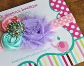 M2M Good Hart-Baby Headband-Newborn Headband-Photo Prop-M2M Matilda Jane-Vintage Headband-Rosette Headband-Toddler Headband