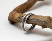 Set of 3 Thin 1 mm Sterling Stacking Rings- Black, Satin Finish, and Mirror Finish