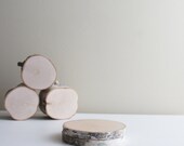 natural white birch wood coaster - set of 2