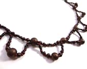 Brown Chocolate Droplets Beaded Necklace