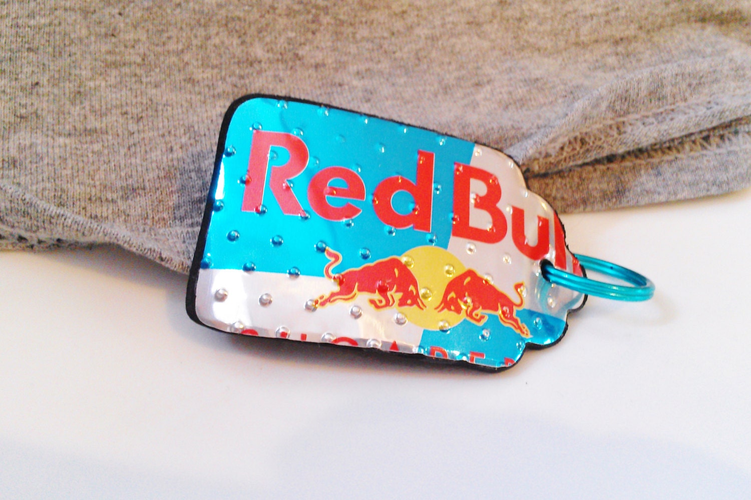 Red Bull Key Chain Men Guy Gift Recycled Soda Can Clip for Backpack Guy Key Ring Men Keychain Gift for Man - KC15