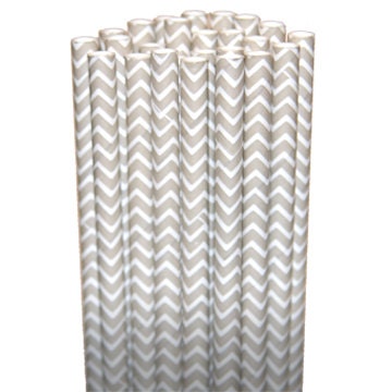 Chevron Zigzag Gray Party Paper Straws - Cake Pop Sticks - Pixie Sticks - Qty 25 Il_170x135