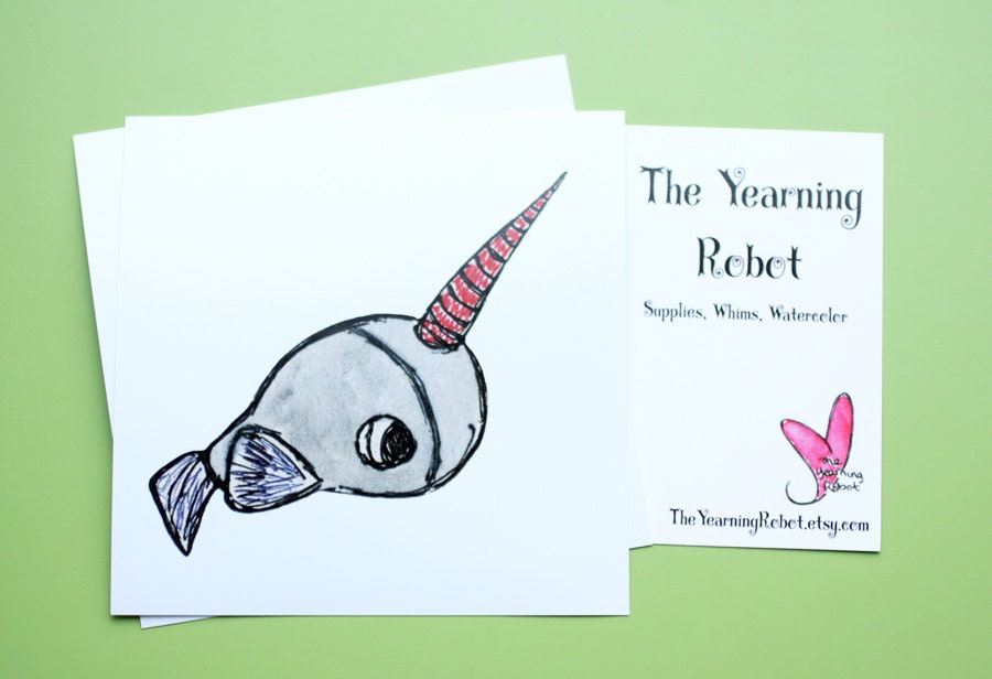 5x5 Luster Print - Little Narwhal