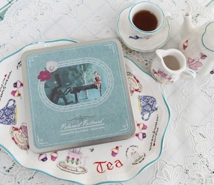 Korea DIY decoden Cards Set in tin box - Uncle Long Leg polaroid