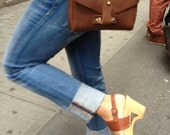 Mini saddle bag purse - handstitched leather - by Aixa in New York