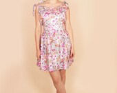 Boho summer VINTAGE 60's style NEW womens sun cotton dress XL