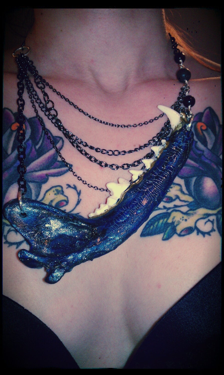 Mamie's Treasure/ American Jackal Gothic Jaw Bone Necklace