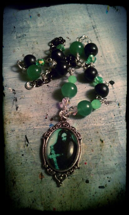 In Peter We Trust Gothic Necklace with glass beads