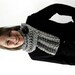 Light Gray Chunky Knit Cowl Scarf with Black Button