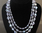 Multi Strand Beaded Crystal Necklace Bridal Formal Necklace