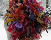 Confetti Colored Rag Knit Long Scarf