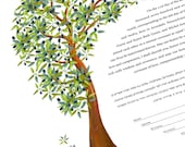 Ketubah - Double Olive Tree of Life