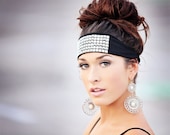 Silver Stud look on black Headband
