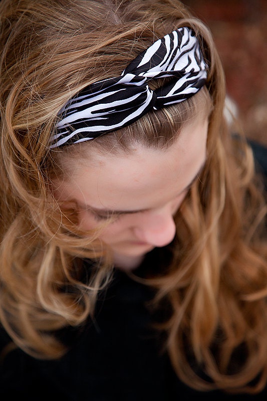 Wild at heart twisted turban headband zebra print