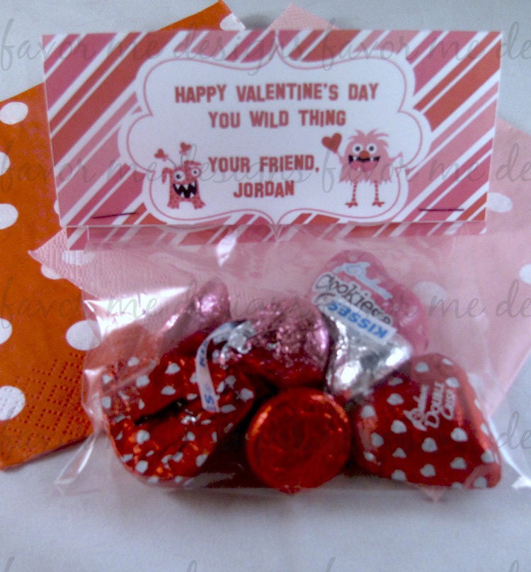 1 Dozen Monsters & Hearts Valentine Treat Bags