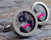 Erotic Vintage Nude Cuff Links, 1920s Seductive Woman Mature
