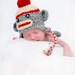 3-6 months Baby Sock Monkey Hat, Baby Crochet Hat, Gray Sock Monkey Hat, Crochet Baby Photo Prop
