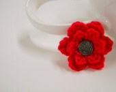 Mens Boutonniere, Wedding Flowers, Small Lapel Pin, Crocheted Flower, Boutineers, Mens Accessories
