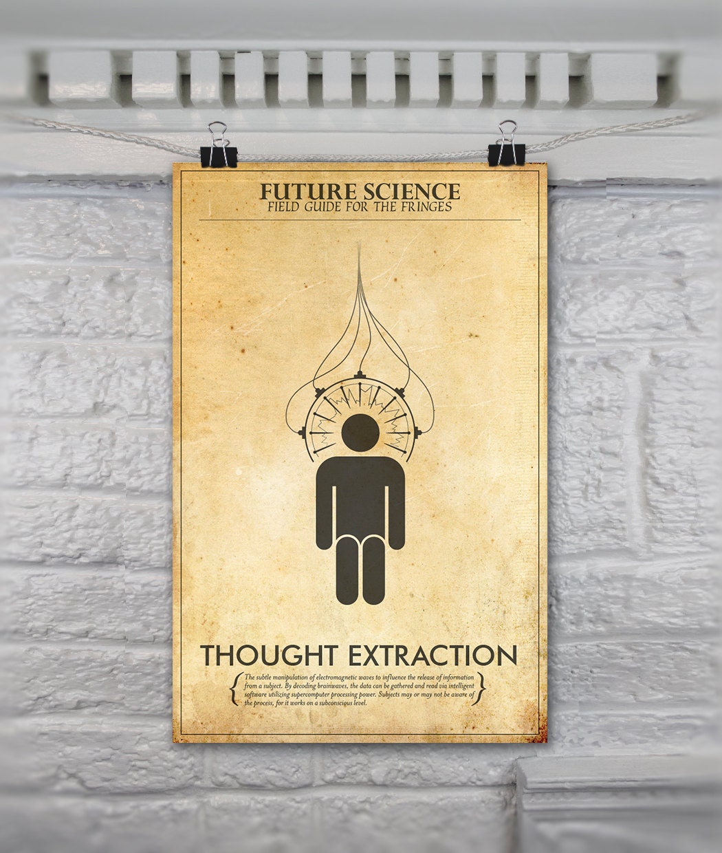 Fringe Inspired Mad Scientist Poster // Thought Extraction // 11x17 Minimalist Vintage Print
