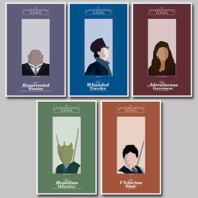 Victorian Doctor Who "Paternoster Gang" Portrait Collection // Five 11x17 Science Fiction Television Inspired Illustrations