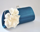 Navy Blue and Ivory - Bridal Clutch / Bridesmaid Clutch