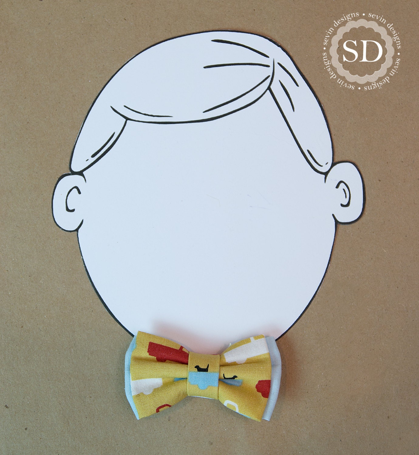 Dog in Truck -- Fabric  Clip On Bow Tie -- 0-3 years
