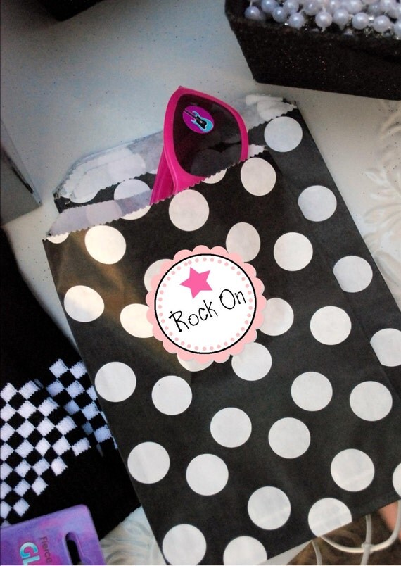 Rock Star or Music Birthday favor tags - PRINTABLE DIY Favor Tags - by anna and blue paperie Il_570xn