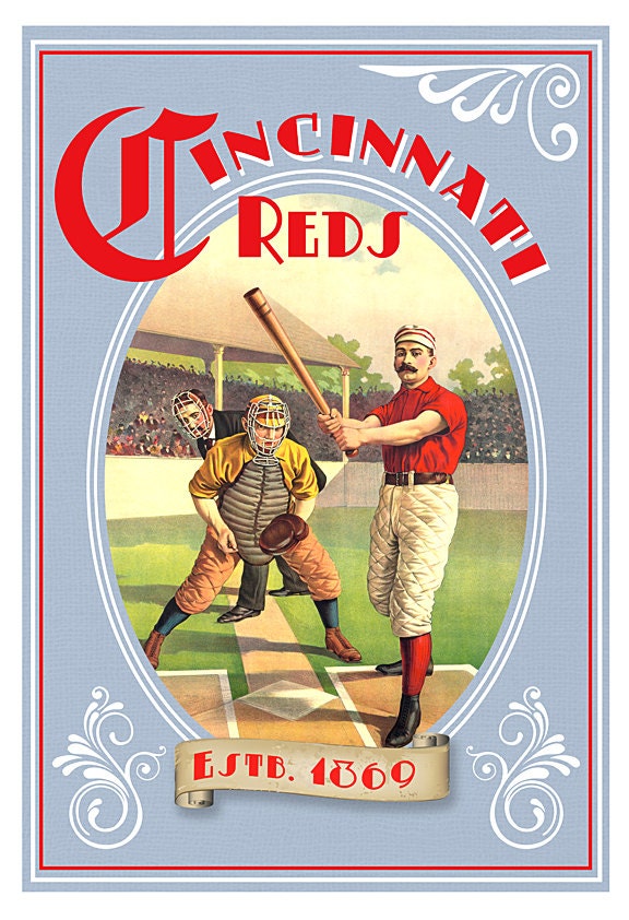 Cincinnati Reds Baseball 1869 Poster - Baseball poster print -13x19 -