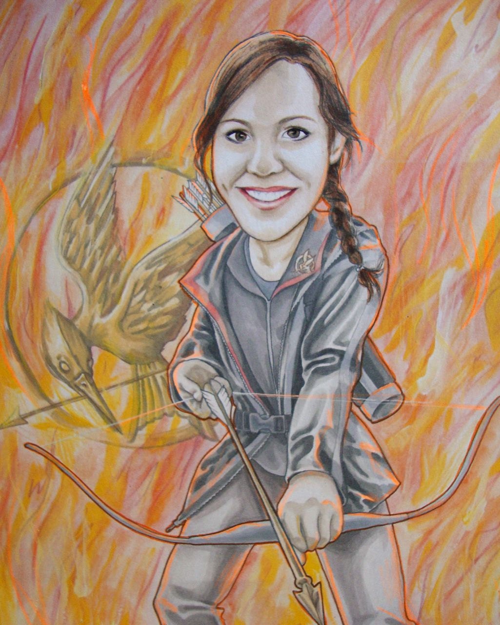Hunger Games Katniss Everdeen Custom Portrait 8 x 10 Illustration