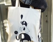 SECONDS SALE - Elephant tote bag in black
