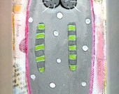 Original Painting - Acrylic Paint - 3 x 9 mini canvas - Easter Spring Bunny Rabbit on Etsy