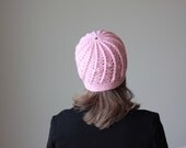 Winter Crochet Beanie for Women in Pink