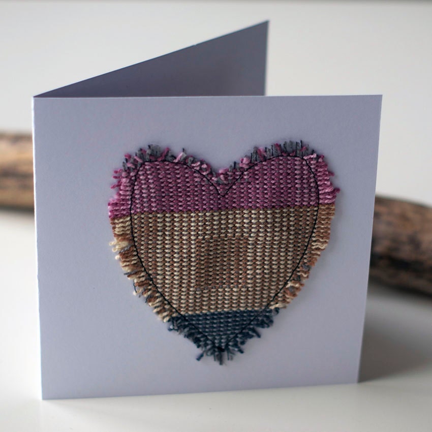Handwoven Heart Card - Square