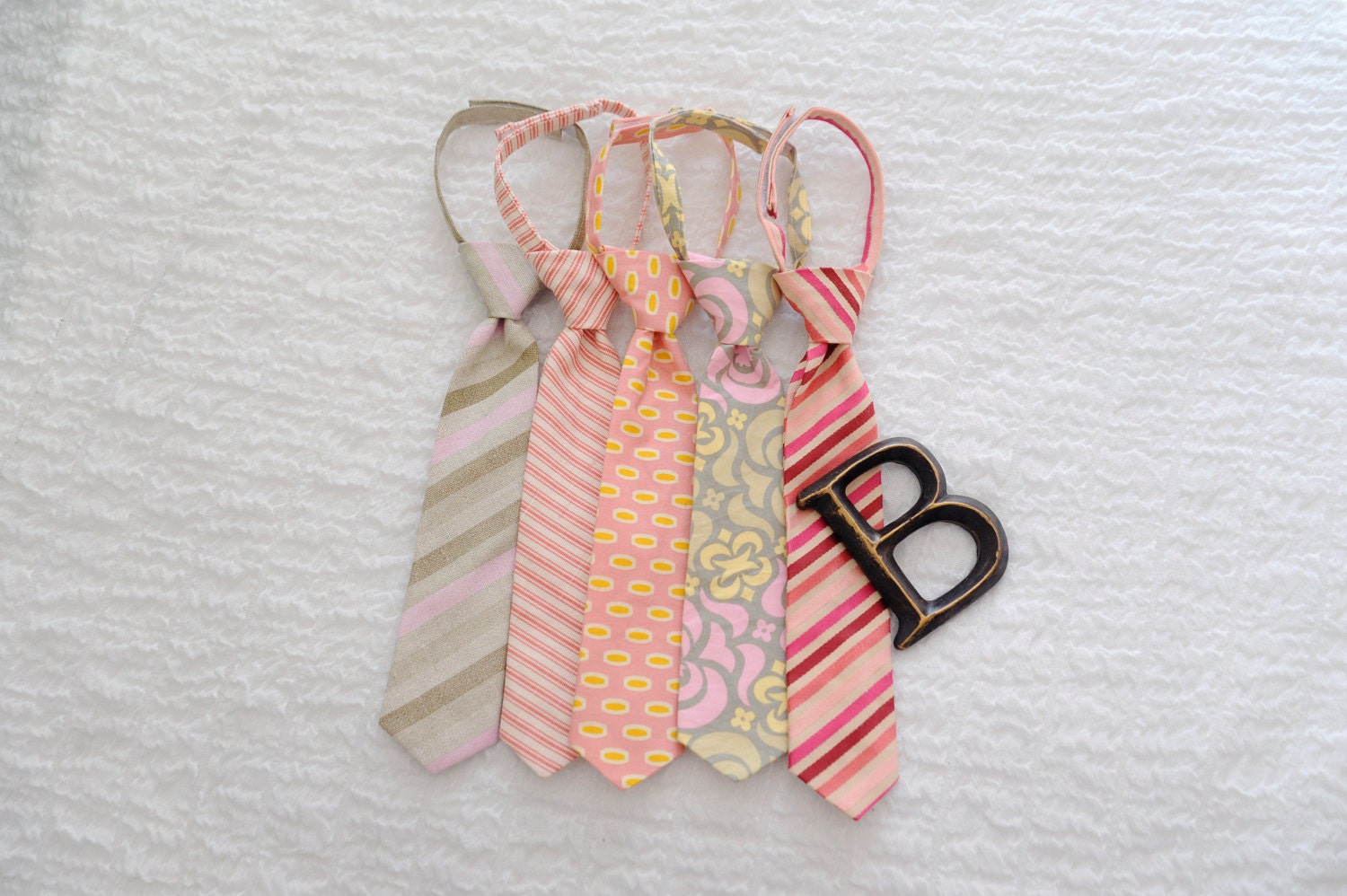 Shades of Pink Tie Collection, Striped Toddler Tie, Striped Boys Tie