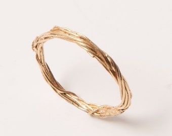 Twig Ring - 14K Gold Ring, unisex ring, wedding ring, wedding band, leaf ring, filigree, antique, art nouveau, vintage