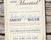 EAT DRINK & Be MARRIED Poster Style Wedding Invitation/Response Card - You print Il_170x135