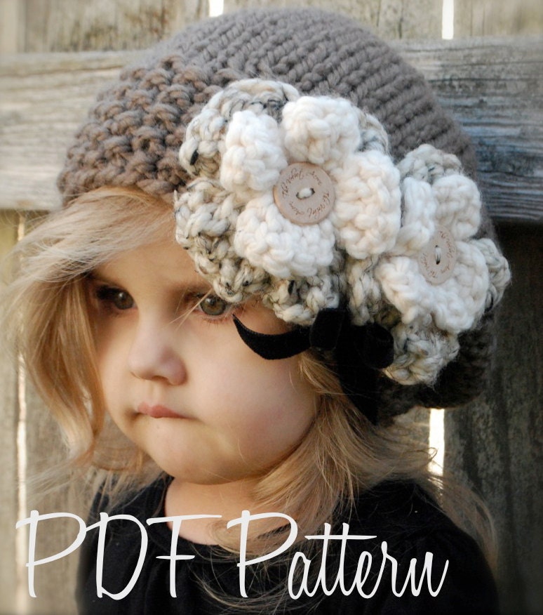 Knitting PATTERN-The Babette Slouchy (Toddler, Child, and Adult sizes)