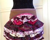 Upcycled Ruffle Bustle Brown Pink Burning Man Tutu Pixie Fairy Costume Steampunk Edwardian Victorian Hooping Eco Friendly Pocket