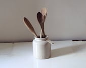 VINTAGE FRENCH stoneware mustard pot-jar.Kitchen jar-vase-pencil caddy
