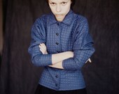 Vintage 80's Betsey Johnson  Club Kid ARCHIVE Punk Label Cyber  futuristic  blue quilted jacket size S