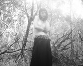 Vintage 90's minimalist  Floor Length Long Black Satin Maxi Skirt Small Medium