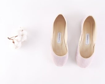 up-cycled Lavender nubuck ballet flats.
