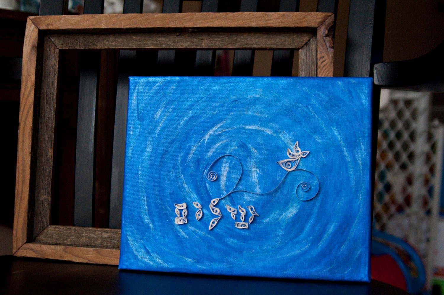Hebrew Shalom Peace Paper Quilled Art With Dove