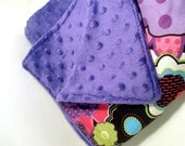 Minky Cuddle Stroller Blanket - Baby Girl, Pink, Purple, Minky, Flowers,